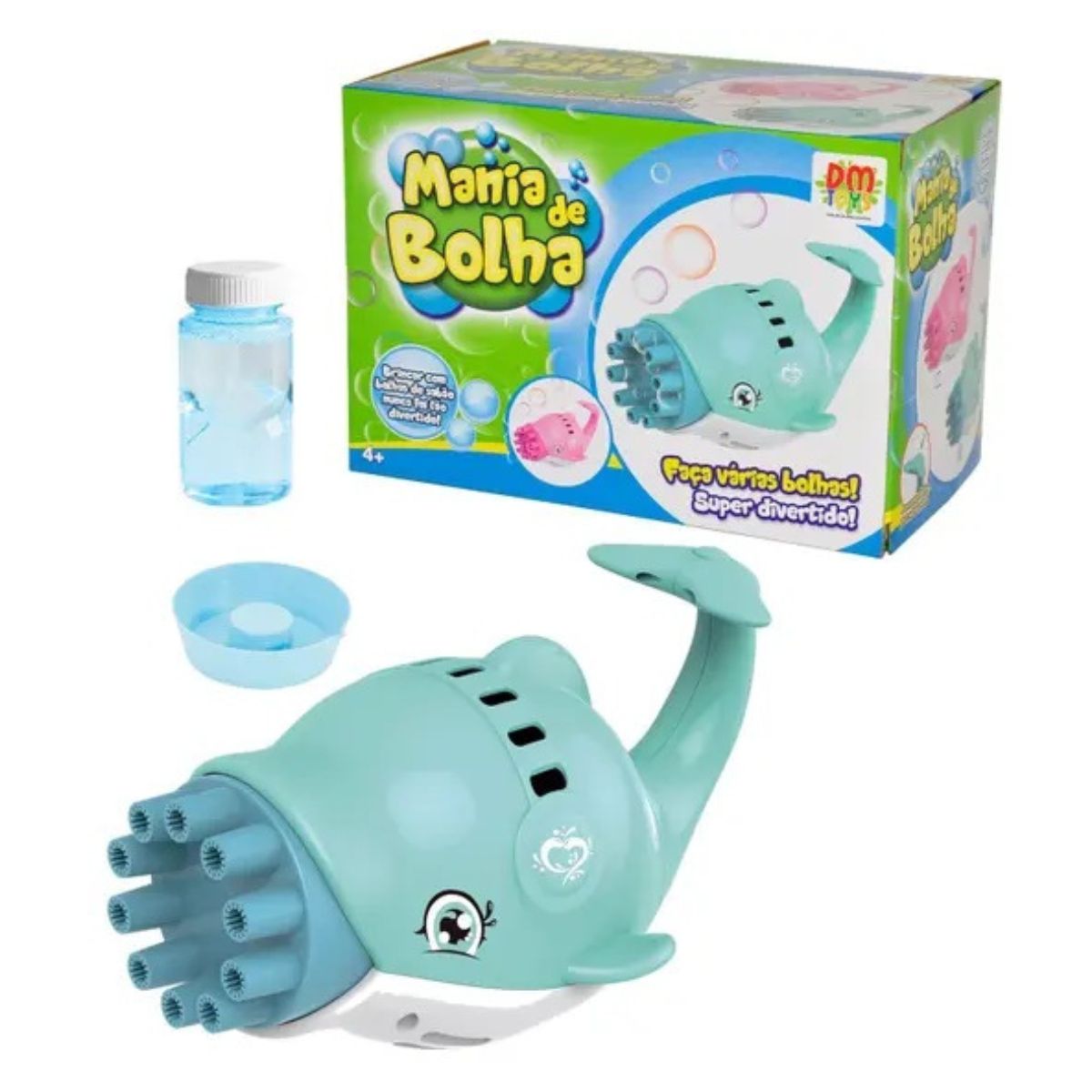 Lançador Bolha de Sabão Golfinho Mania De Bolha Verde Lançador Bolha de Sabão Golfinho Mania De Bolha Verde